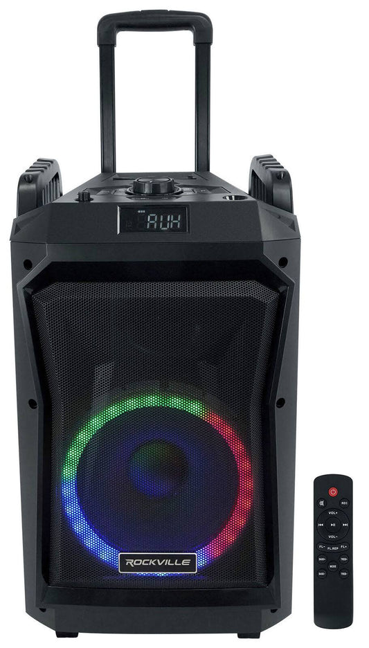 Rockngo 800 10" Portable Wireless Bluetooth Speaker W/Led/Wheels/Loud!, Black