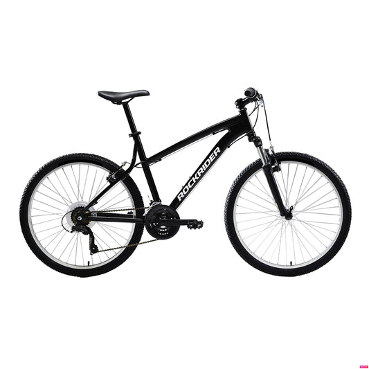 Rockrider St50, 21 Speed Aluminum Mountain Bike, 26 Inch, Unisex, Black, Small, Size: Small: 5'1 - 5'5