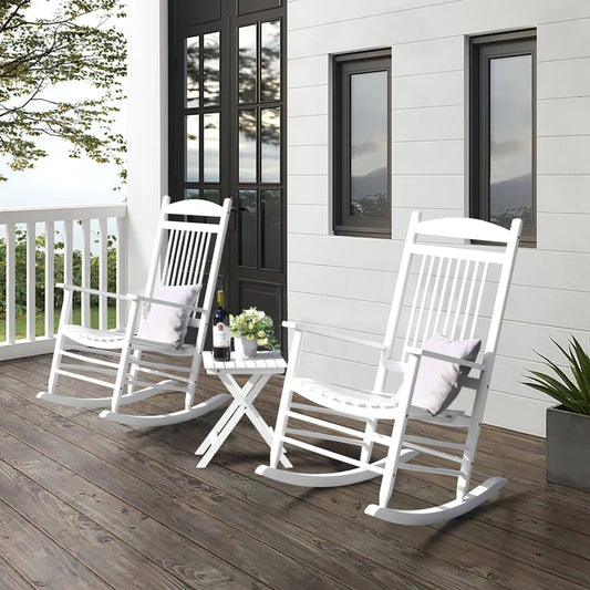 Rocking Chair Set With Foldable Table - Veikous