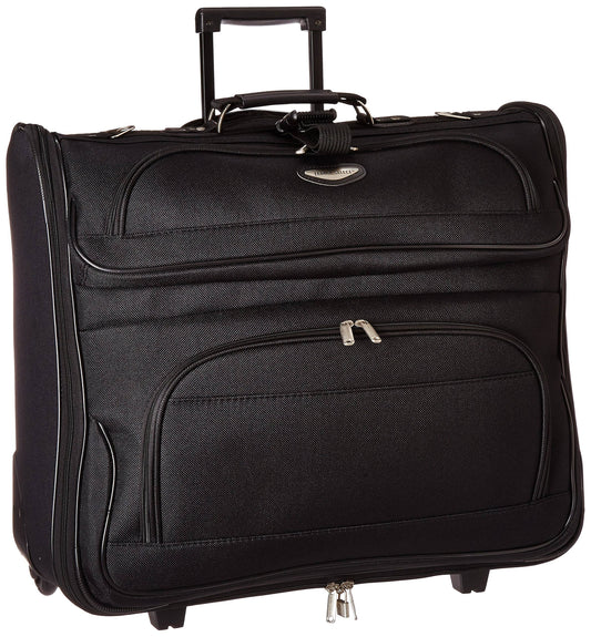 Select Amsterdam Rolling Garment Bag Wheeled Luggage Case Black
